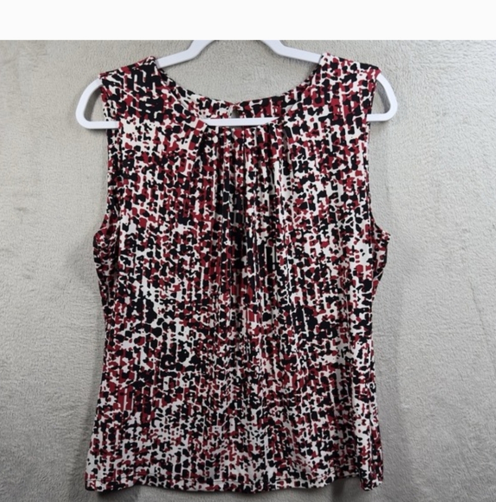 Calvin Klein Stylish Women's Red and Black Patterned Top